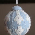 Christmas wool felt 'snowflake' ball ornament