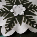 Placing and pinning the white center star for applique