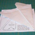 First fold using pattern template drawing