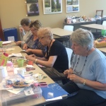 Joan, June, Kate and Sue ready for stitchin!
