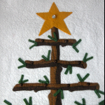 Close up of the tree top - without the 'bright star' ornament 