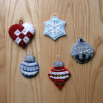 Embellished seasonal symbols - silver threads, Swarovski crystals, glass beads!