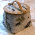 larger faux birch bark 'sewing' basket